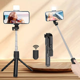 R1S 3-in-1 Selfie Stick Tripod with LED Light & Bluetooth Remote - Detail View 4