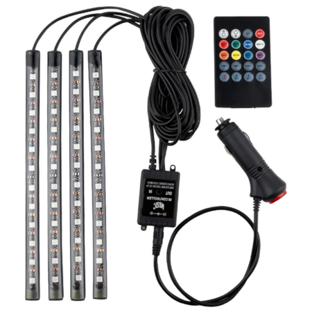 RGB Atmosphere Light for Cars & Bikes | 48 LED Bluetooth Interior Ambient Lighting Kit - Detail View 6