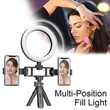 Multi Position Ring Light Dual Mobile Clip Ring Light, Live Broadcasting Bracket Fill Selfie Ring Light Phone Clamp Fill Lights Supplies Stabilizer Clip Phone Bracket - Main Product View