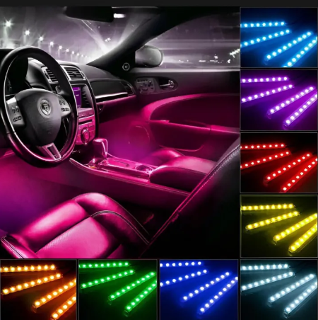 RGB Atmosphere Light for Cars & Bikes | 48 LED Bluetooth Interior Ambient Lighting Kit - Detail View 5