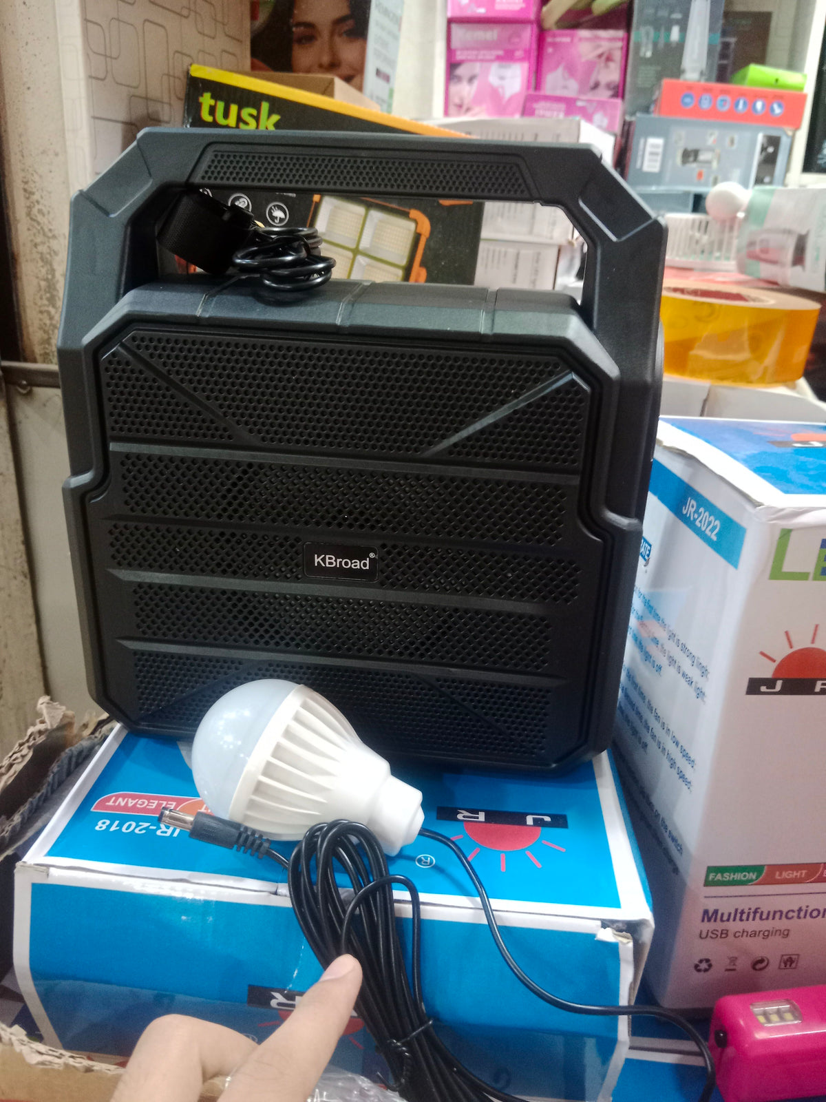 KBroad Portable Solar Power Station with LED Light & Charging Kit - Detail View 7