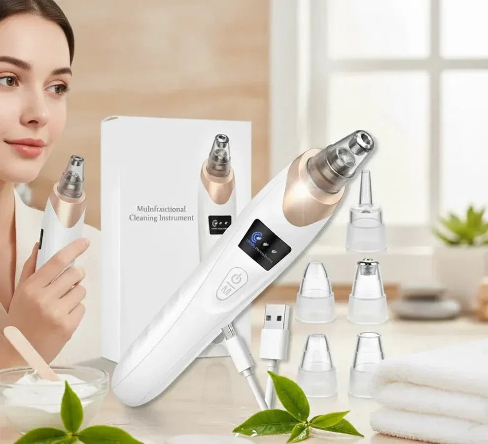 Electric Blackhead Remover | Vacuum Acne & Pore Cleaner | 5 Heads Suction Machine | Skin Care & Exfoliating Tool - Detail View 2