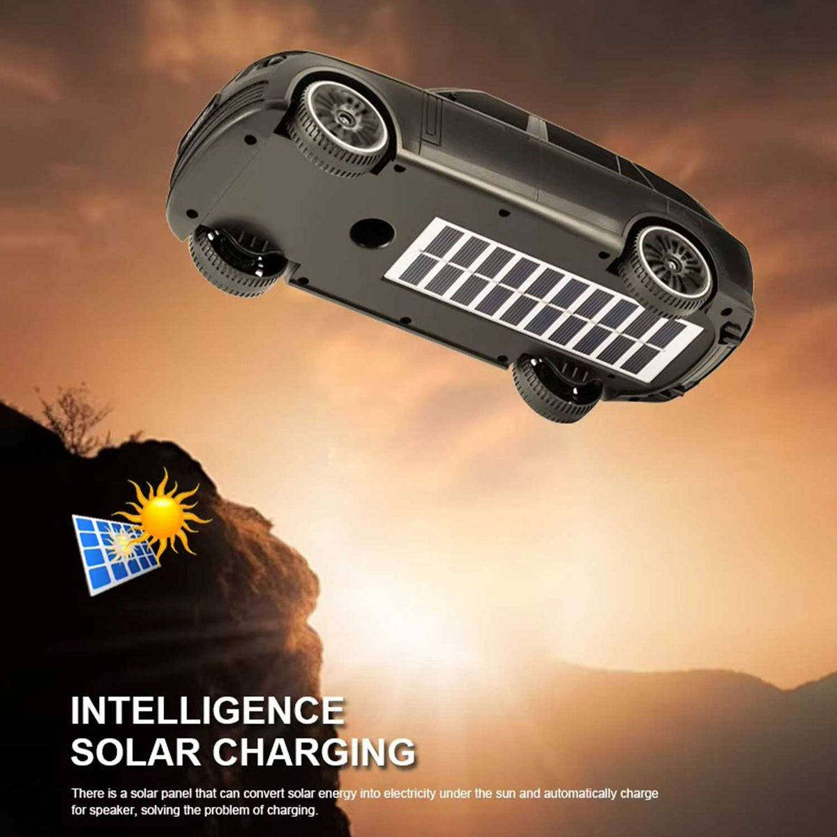 Kisonli B3 Solar Car Charging Stereo Flashlight 10W Super Bass Bluetooth Speaker - Detail View 4