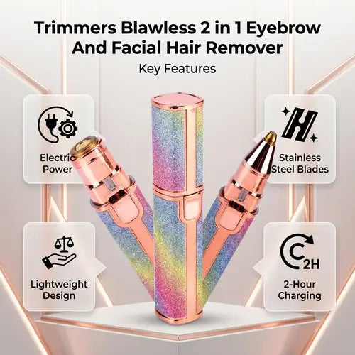 Flawless 2-in-1 USB Rechargeable Eyebrow Trimmer & Shaver (HX-203B) - Detail View 2