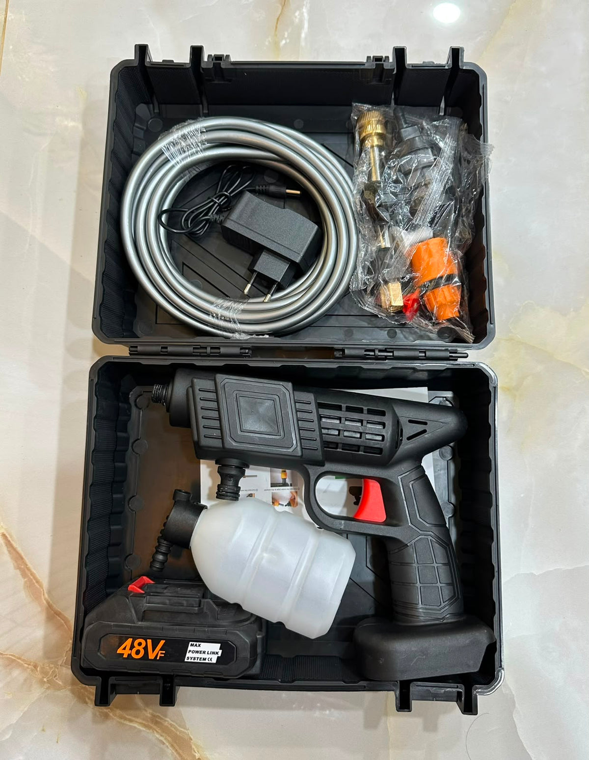 Automatic Cordless Car Wash Spray Gun | 48V High Pressure Lithium Battery | Wireless Foam Jet Washer (Single Battery) - Detail View 6