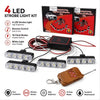 Remote Control Flasher For Bikes & Cars Car Grill Flasher 4 Pcs 16 leds