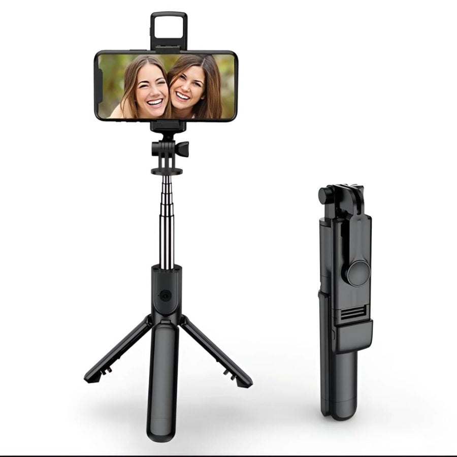 R1S 3-in-1 Selfie Stick Tripod with LED Light & Bluetooth Remote - Detail View 3