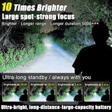 Solar Searchlight flashlight rechargeable heavyduty original flashlight waterproof Search light long range Handheld Flashlight Spotlight Portable Lantern cob light led flashlight heavy duty torch light powerful japan original emergency light torchlight - Detail View 4