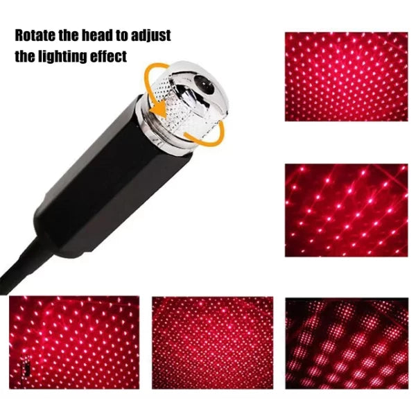Mini LED Car Roof Star Night Light Projector – Magical Galaxy Ambient Lighting for Car Interior, USB Powered Decorative Starry Sky Lamp - Detail View 2