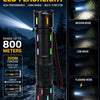 800 Meter Long Range Tactical LED Flashlight - Multi-Mode Rechargeable Torch with Telescopic Zoom, Fluorescent Glow Body & Water Resistance