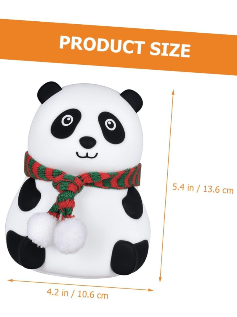 Cute Panda Night Light - Rechargeable Silicone 7-Color RGB Lamp light - Detail View 5