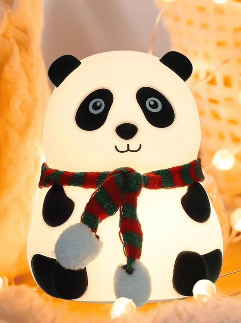 Cute Panda Night Light - Rechargeable Silicone 7-Color RGB Lamp light - Detail View 3