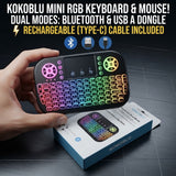 Mini Wireless Mobile PUBG Keyboard + bluetooth Touchpad 7 Color Backlit Light 2.4ghz Rechargeable with Nokia Bettery - Detail View 2