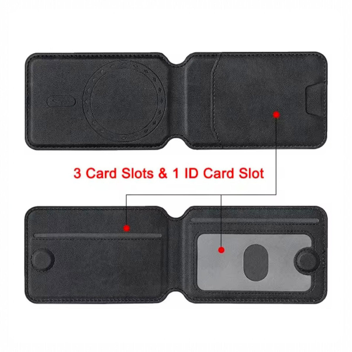 Mobile Magnetic Card Holder Wallet with Box – Slim 3 Card Slots, Transparent ID Slot, Lightweight Phone Wallet - Detail View 3
