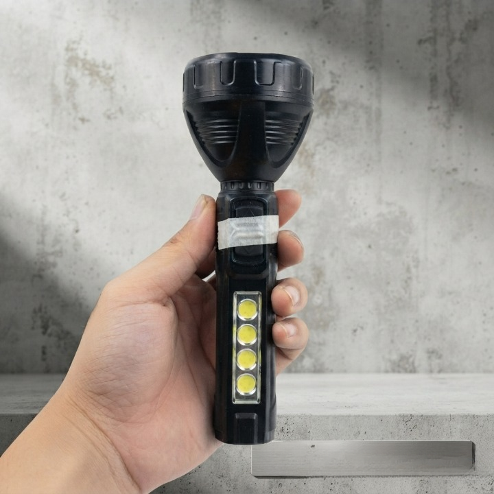 Multi-Functional Solar Rechargeable LED Handheld Flashlight - Lighting Product Designed For Illumination And Daily Lighting Routine - Detail View 2