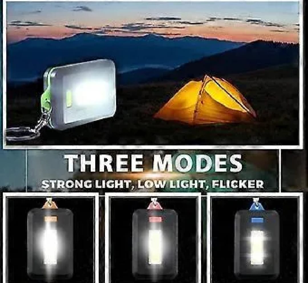 Mini COB LED Keychain Flashlight 3 Modes | Portable Rechargeable Keychain Torch | Emergency Pocket Light (Random Color) - Detail View 2