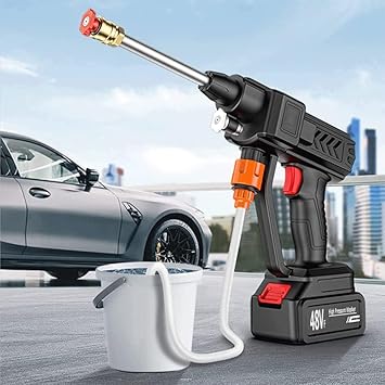 Automatic Cordless Car Wash Spray Gun | 48V High Pressure Lithium Battery | Wireless Foam Jet Washer (Single Battery) - Detail View 3