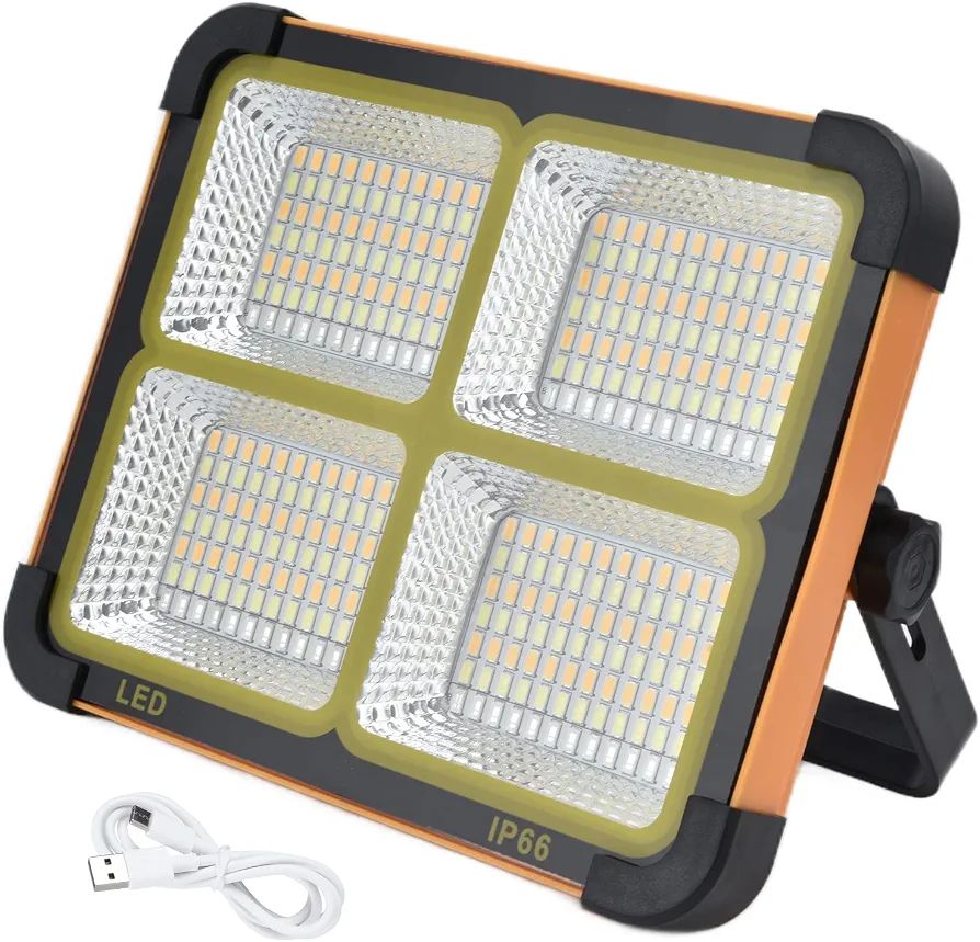 Portable 300W Solar Powered LED Work Light IP66 Waterproof - Detail View 2