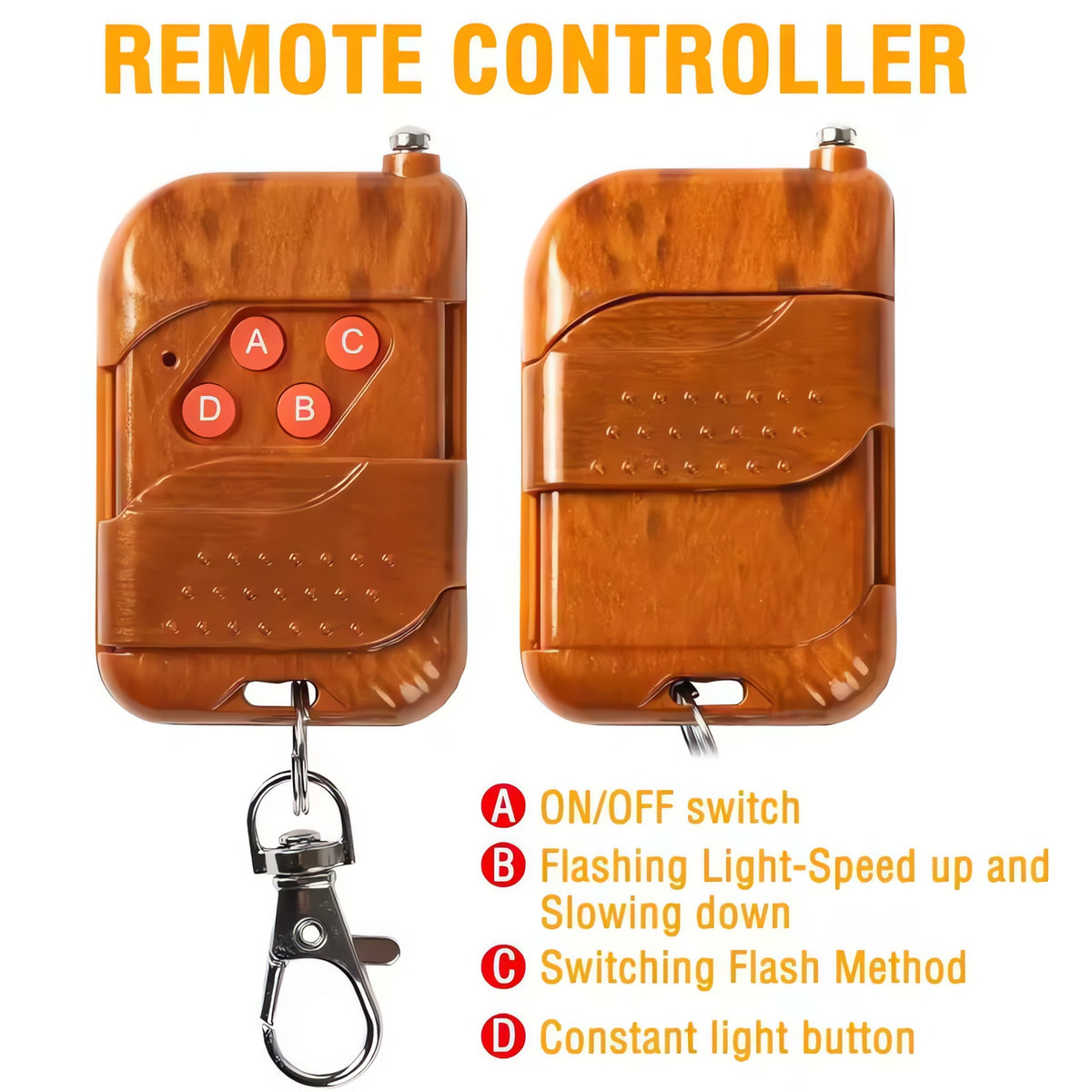 Remote Control Flasher For Bikes & Cars Car Grill Flasher 4 Pcs 16 leds - Detail View 4