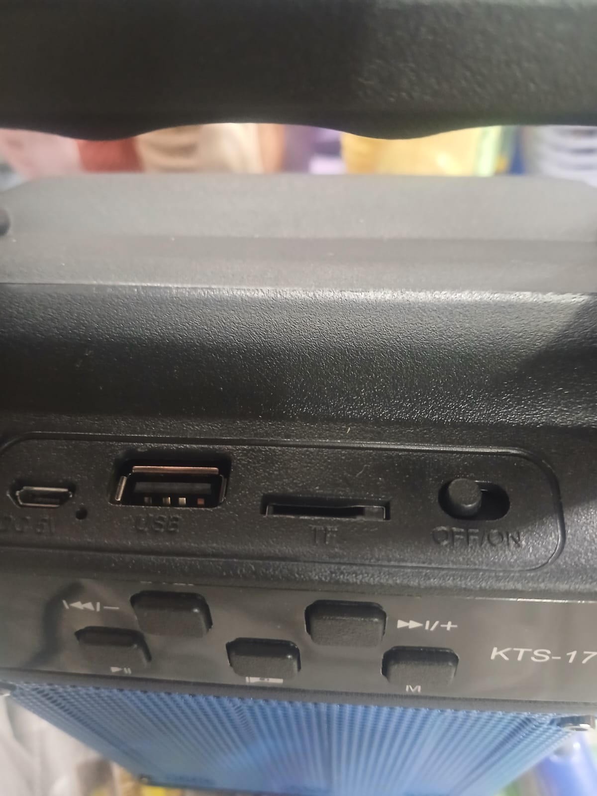 KBroad KTS-1706 Portable Wireless Bluetooth Speaker with FM Radio, Solar Charging, and LED Flashlight - Detail View 9