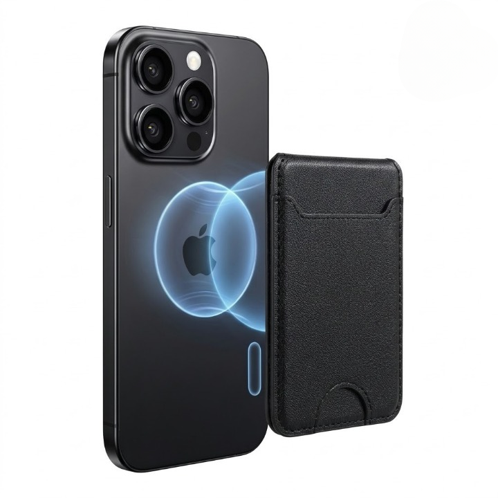 Mobile Magnetic Card Holder Wallet with Box – Slim 3 Card Slots, Transparent ID Slot, Lightweight Phone Wallet - Detail View 4