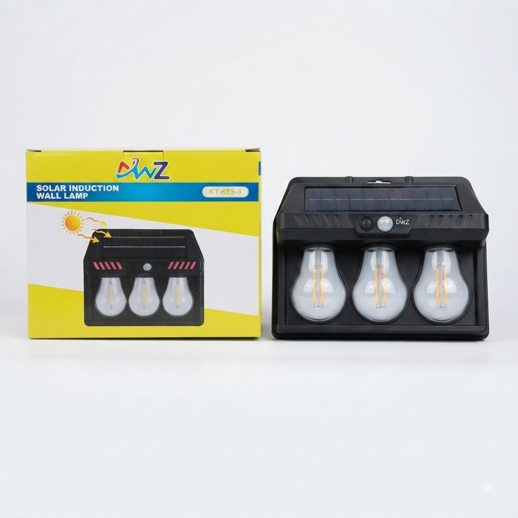 Solar Induction Wall Lamp Model KT-885-3 - Lighting Product Designed For Illumination And Daily Lighting Routine - Main Product View