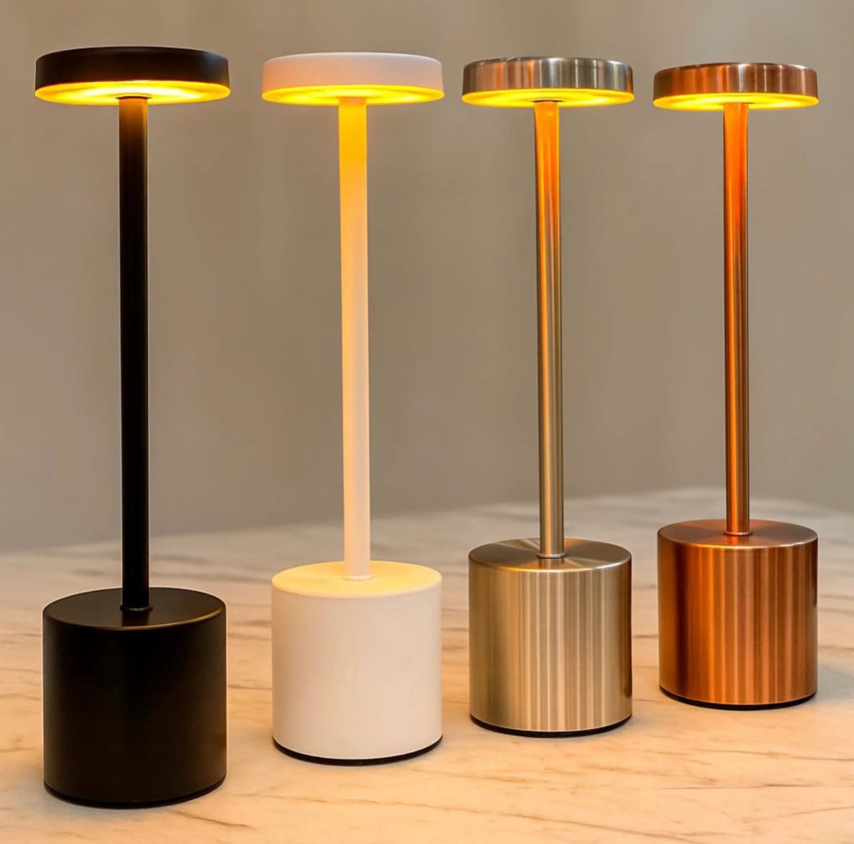 USB Rechargeable LED Night Light Desk Lamp 3 Color Touch Sensor Metal Table Lamp Random Colour Compact Portable Design For Home And Office (Colour Random) - Detail View 3