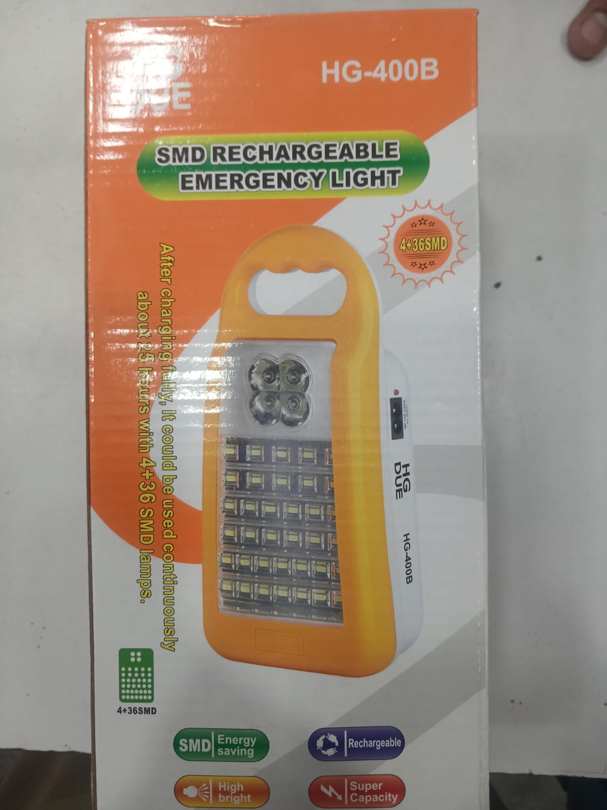 HG DUE HG-400B Rechargeable SMD LED Multi-function Rechargeable Emergency Light Flashlight Mini 36 LED Light Lamp 2 Mode For Home Camp Outdoor - Detail View 5