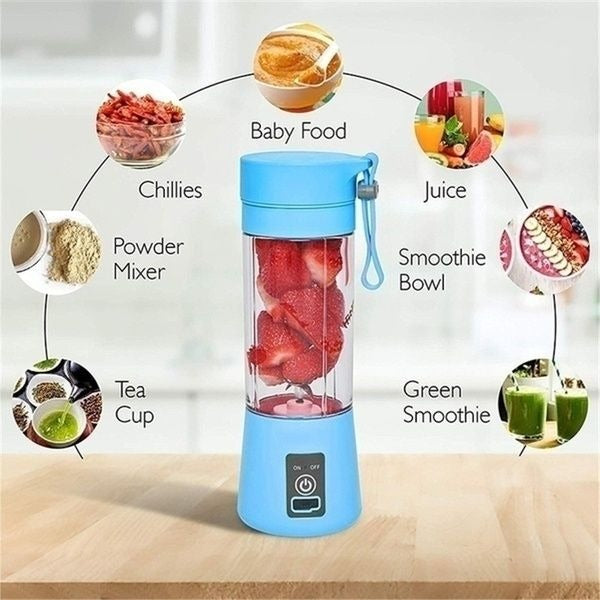 Portable Blender - Rechargeable Personal Smoothie Maker Electric USB Juicer Cup Compact Lightweight Travel Bottles For Shakes And Smoothies | 380ml - Detail View 3