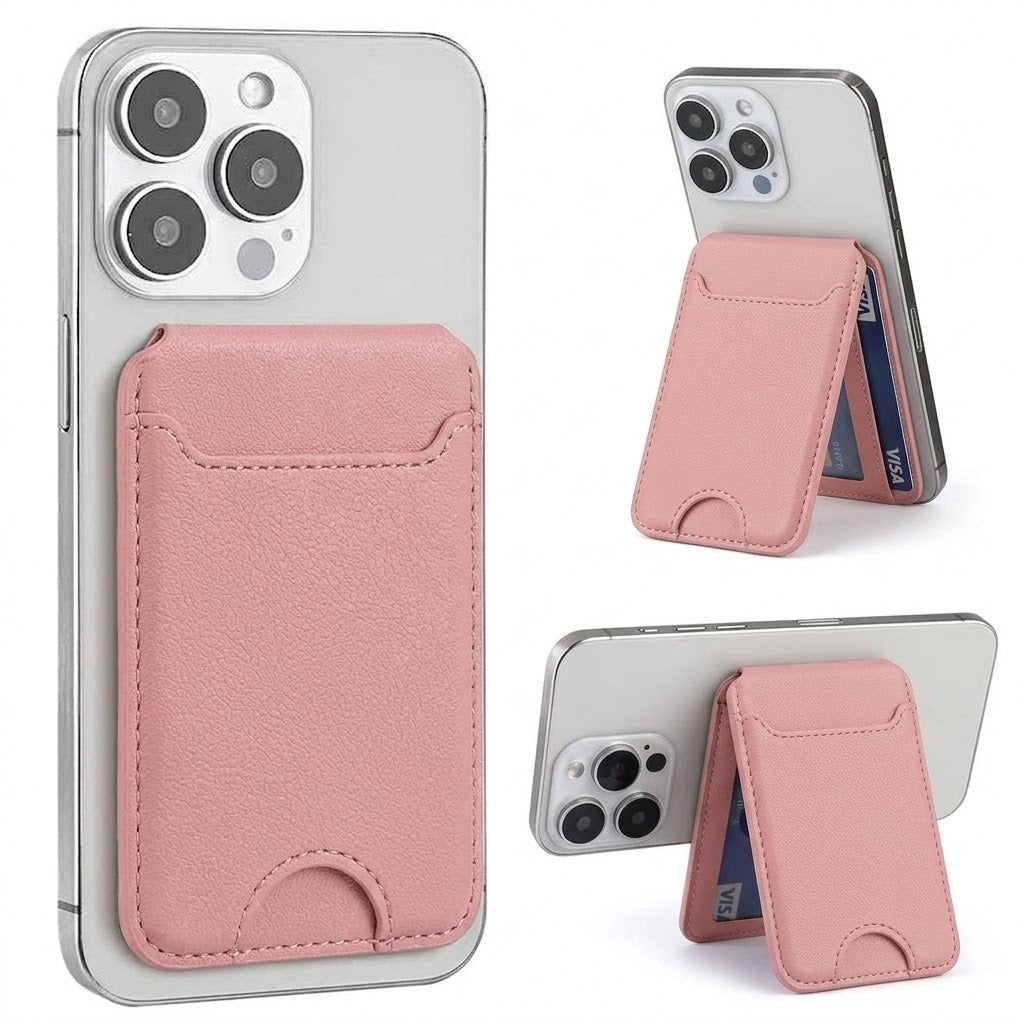 Mobile Magnetic Card Holder Wallet with Box – Slim 3 Card Slots, Transparent ID Slot, Lightweight Phone Wallet - Detail View 2