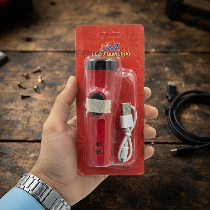 SD-8670 Mini Solar Rechargeable LED Flashlight - Lighting Product Designed For Illumination And Daily Lighting Routine - Detail View 3