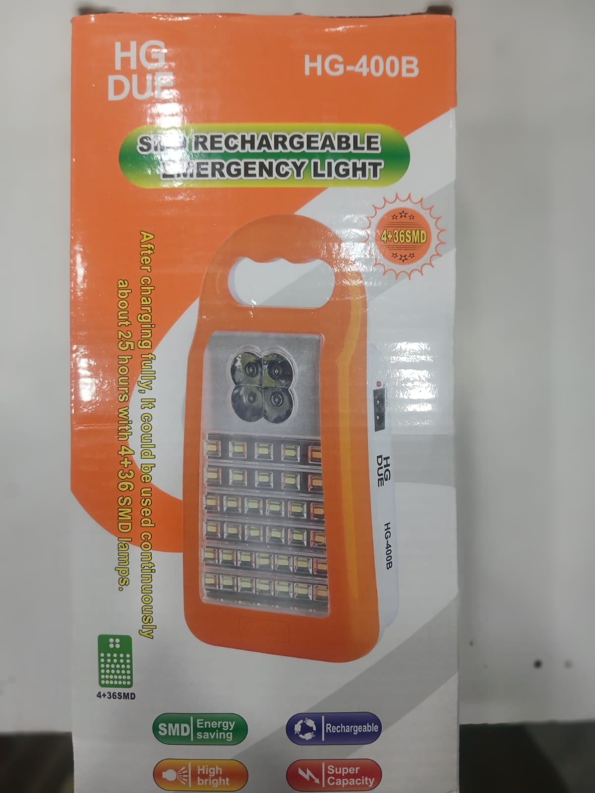 HG DUE HG-400B Rechargeable SMD LED Multi-function Rechargeable Emergency Light Flashlight Mini 36 LED Light Lamp 2 Mode For Home Camp Outdoor - Detail View 2