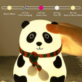 Cute Panda Night Light - Rechargeable Silicone 7-Color RGB Lamp light - Detail View 4