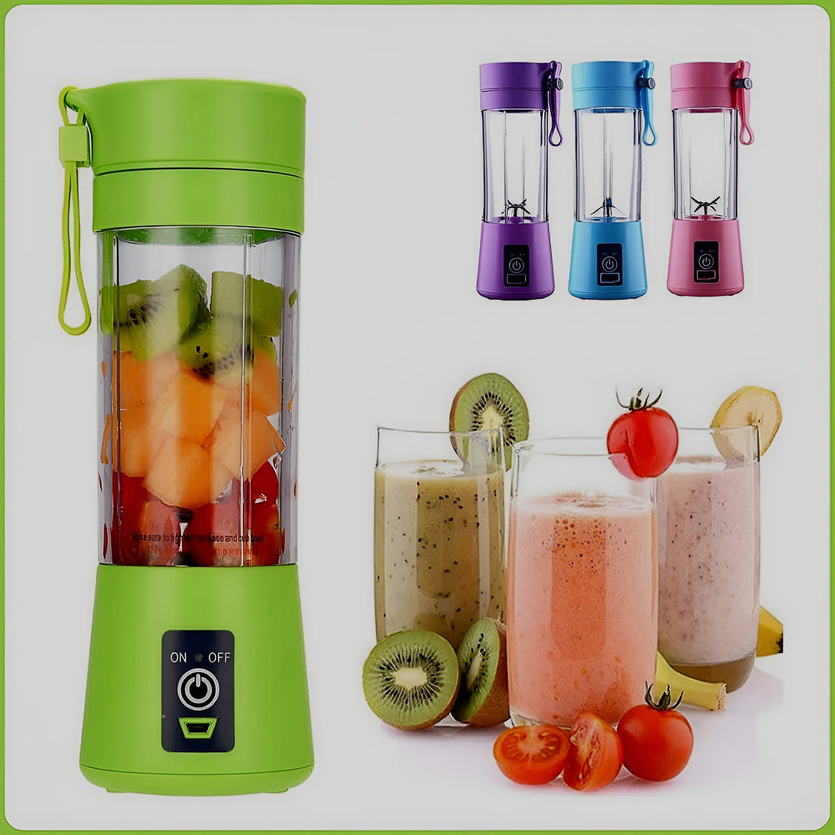 Portable Mini 6 Blade Juicer Blender | Outdoor Juicing Cup (380Ml) - Kitchen Product Designed For Juice Preparation And Daily Beverage Routine Rechargeable [Random Color] - Detail View 5