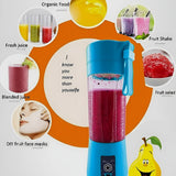 Portable Mini 6 Blade Juicer Blender | Outdoor Juicing Cup (380Ml) - Kitchen Product Designed For Juice Preparation And Daily Beverage Routine Rechargeable [Random Color] - Detail View 4