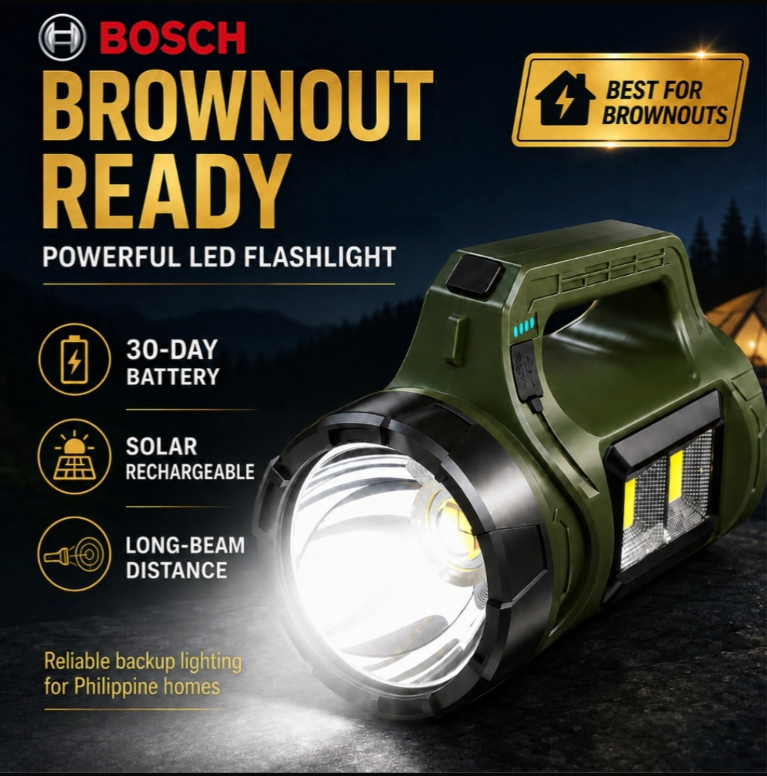 Solar Searchlight flashlight rechargeable heavyduty original flashlight waterproof Search light long range Handheld Flashlight Spotlight Portable Lantern cob light led flashlight heavy duty torch light powerful japan original emergency light torchlight - Detail View 3