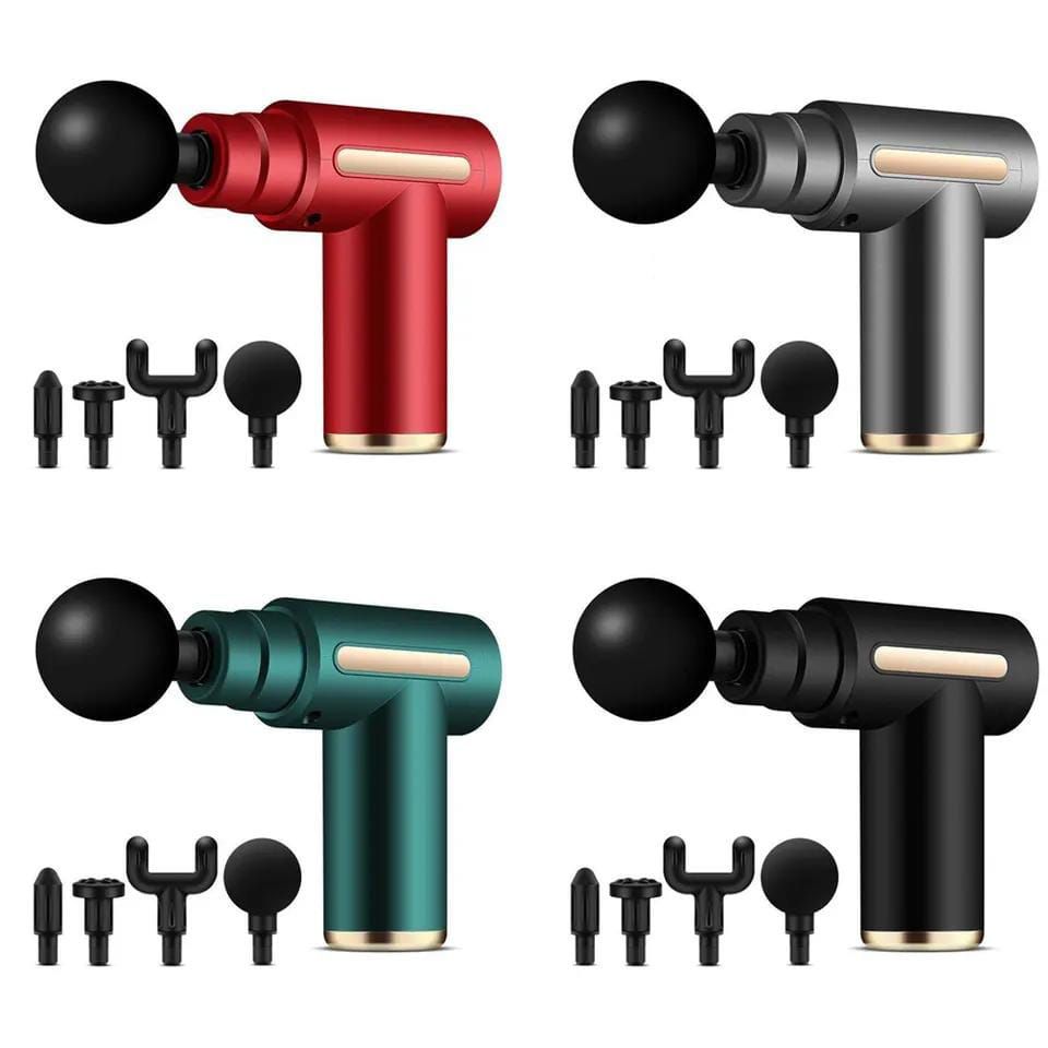 Professional Massager Gun With 4 Massage Heads Durable Portable Powerful Practical Choice For Muscle Relief Relaxation And Recovery | Random Color - Detail View 4
