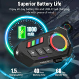 K06A Motorcycle Helmet Bluetooth Headset – BT 6.0 Wireless Earphone with CVC Intelligent Noise Reduction, IP67 Waterproof, 800mAh Battery & Type-C Fast Charging - Detail View 3