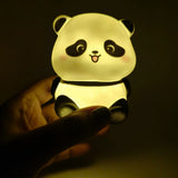 Cute Mini Panda LED Night Light Rechargeable Touch Lamp Adorable Portable Silicone Night Light For Kids Bedroom And Nursery Illumination - Detail View 4