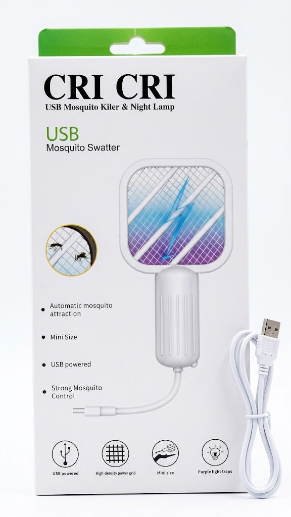 CRI Mini USB Mosquito Swatter Lamp - Electric Bug Zapper & Night Light Trap - Main Product View