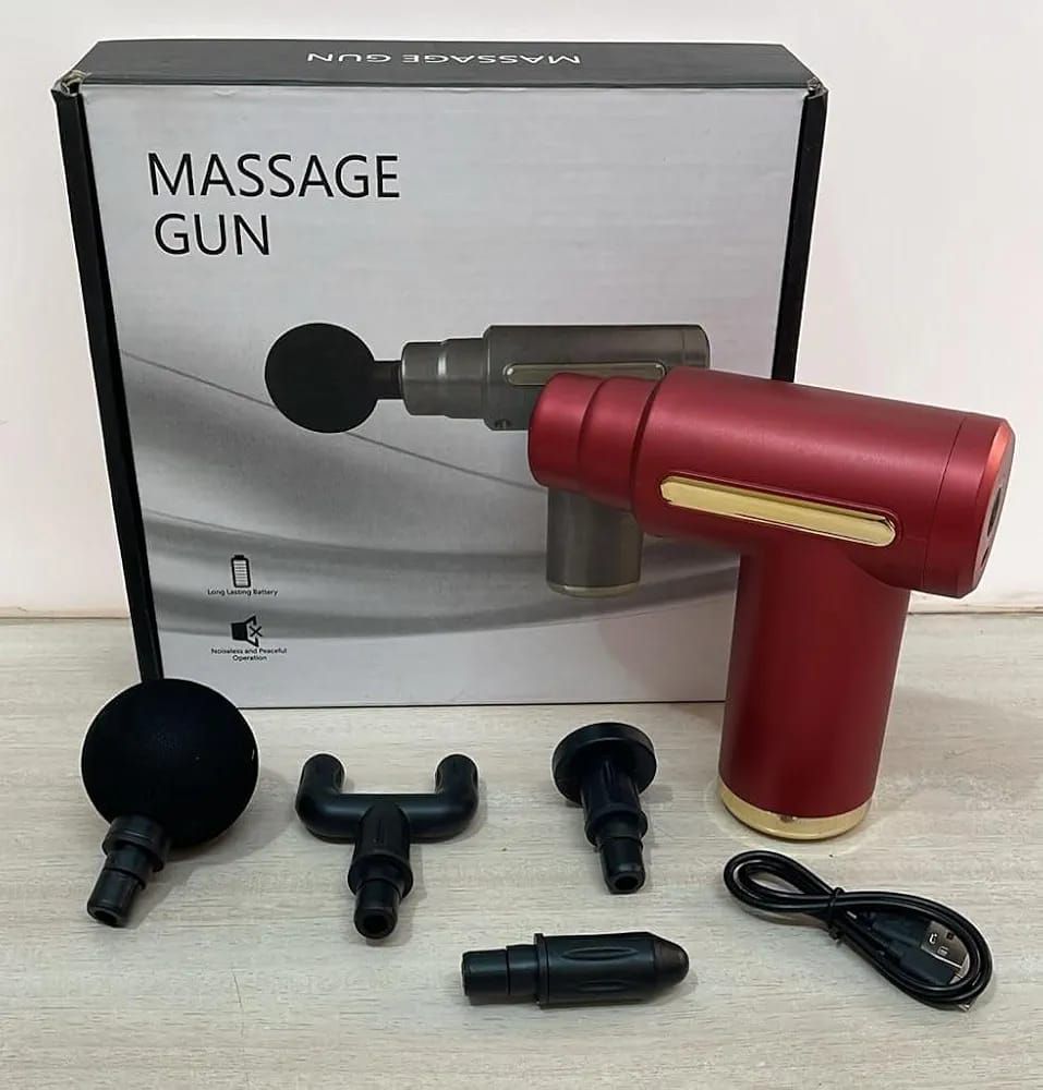 Professional Massager Gun With 4 Massage Heads Durable Portable Powerful Practical Choice For Muscle Relief Relaxation And Recovery | Random Color - Detail View 8