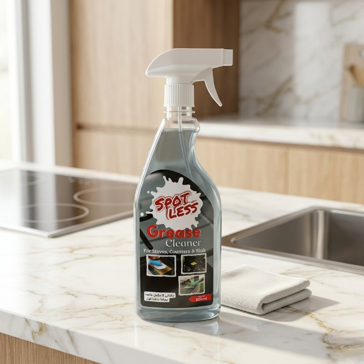 Spot Less Heavy-Duty Grease Cleaner – 500ml Powerful Kitchen Degreaser for Stoves, Counters, and Sinks - Detail View 2