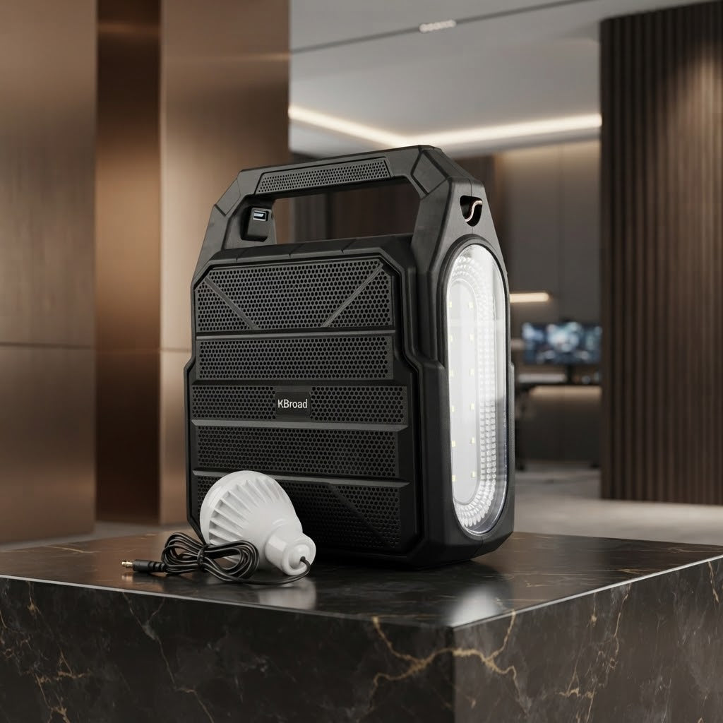 KBroad Portable Solar Power Station with LED Light & Charging Kit - Detail View 4