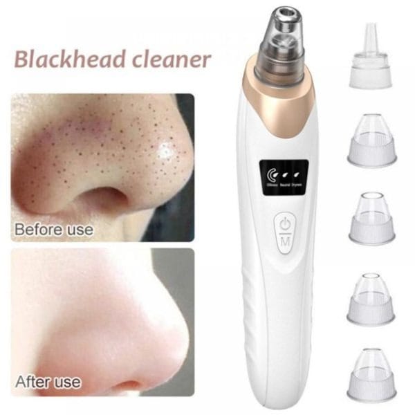 Electric Blackhead Remover | Vacuum Acne & Pore Cleaner | 5 Heads Suction Machine | Skin Care & Exfoliating Tool - Detail View 4
