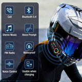K06A Motorcycle Helmet Bluetooth Headset – BT 6.0 Wireless Earphone with CVC Intelligent Noise Reduction, IP67 Waterproof, 800mAh Battery & Type-C Fast Charging - Detail View 2