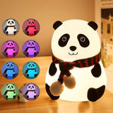 Cute Panda Night Light - Rechargeable Silicone 7-Color RGB Lamp light - Main Product View