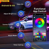 RGB Atmosphere Light for Cars & Bikes | 48 LED Bluetooth Interior Ambient Lighting Kit - Detail View 2