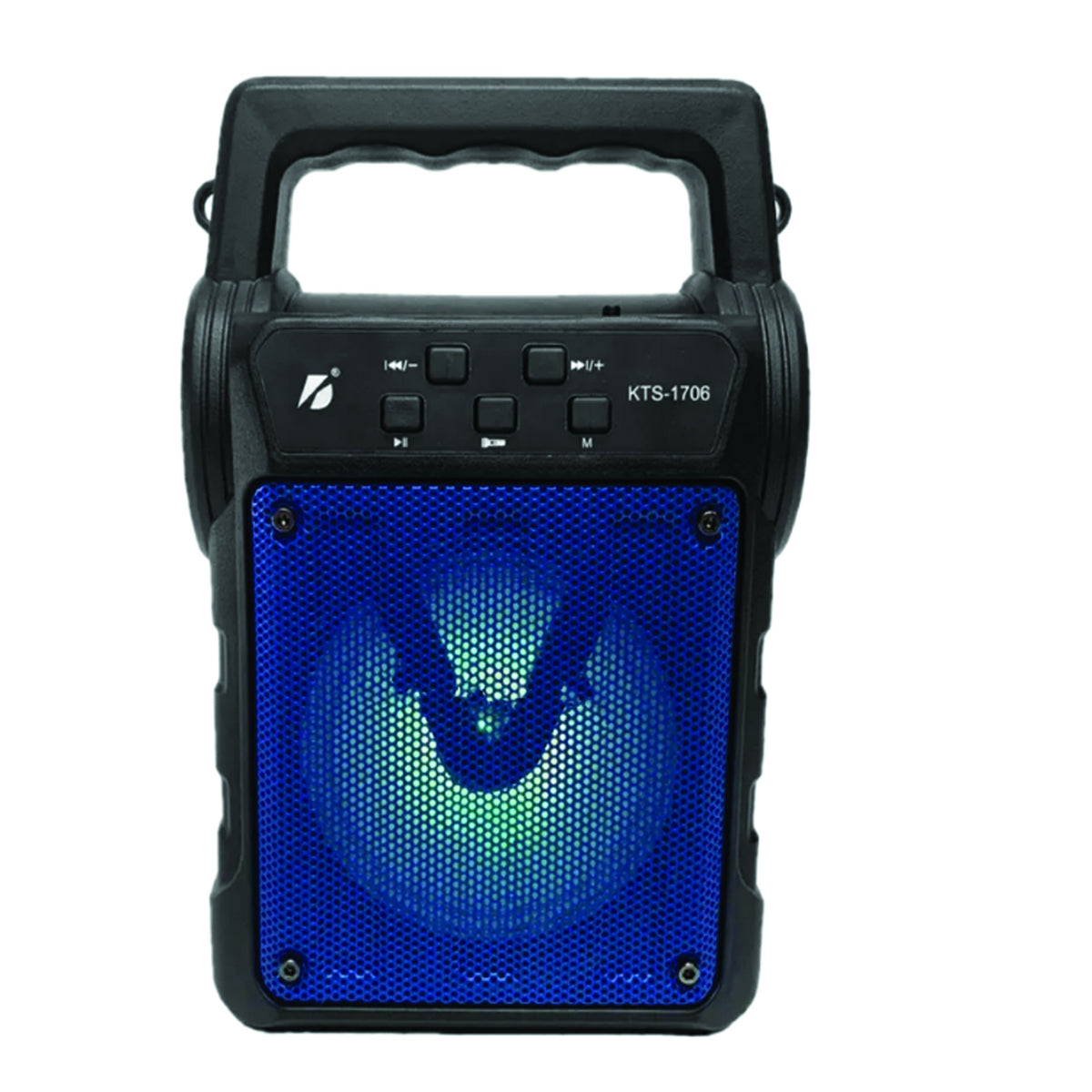 KBroad KTS-1706 Portable Wireless Bluetooth Speaker with FM Radio, Solar Charging, and LED Flashlight - Detail View 2