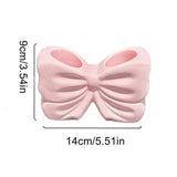 Bow Shape Toothbrush Holder Countertop Waterproof No Drill Bathroom Organizer Dispenser For Vanity Accessories And Indoor Home Use - Detail View 5