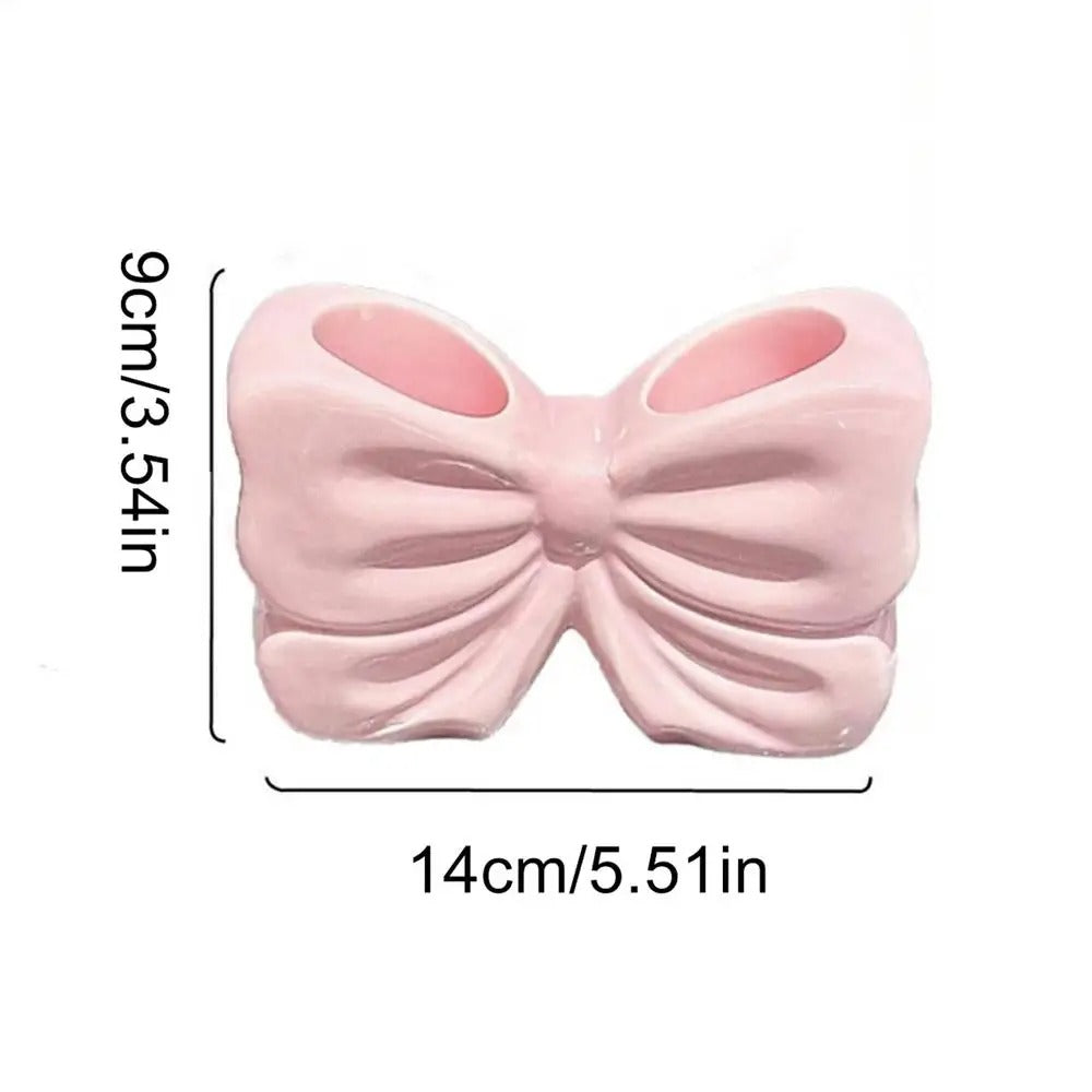 Bow Shape Toothbrush Holder Countertop Waterproof No Drill Bathroom Organizer Dispenser For Vanity Accessories And Indoor Home Use - Detail View 5